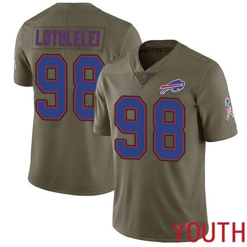 Youth Buffalo Bills #98 Star Lotulelei Limited Olive 2017 Salute to Service NFL Jersey